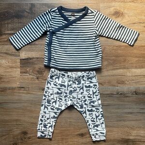 3-6M✨Tea Collection Baby Kimono & Pants Set